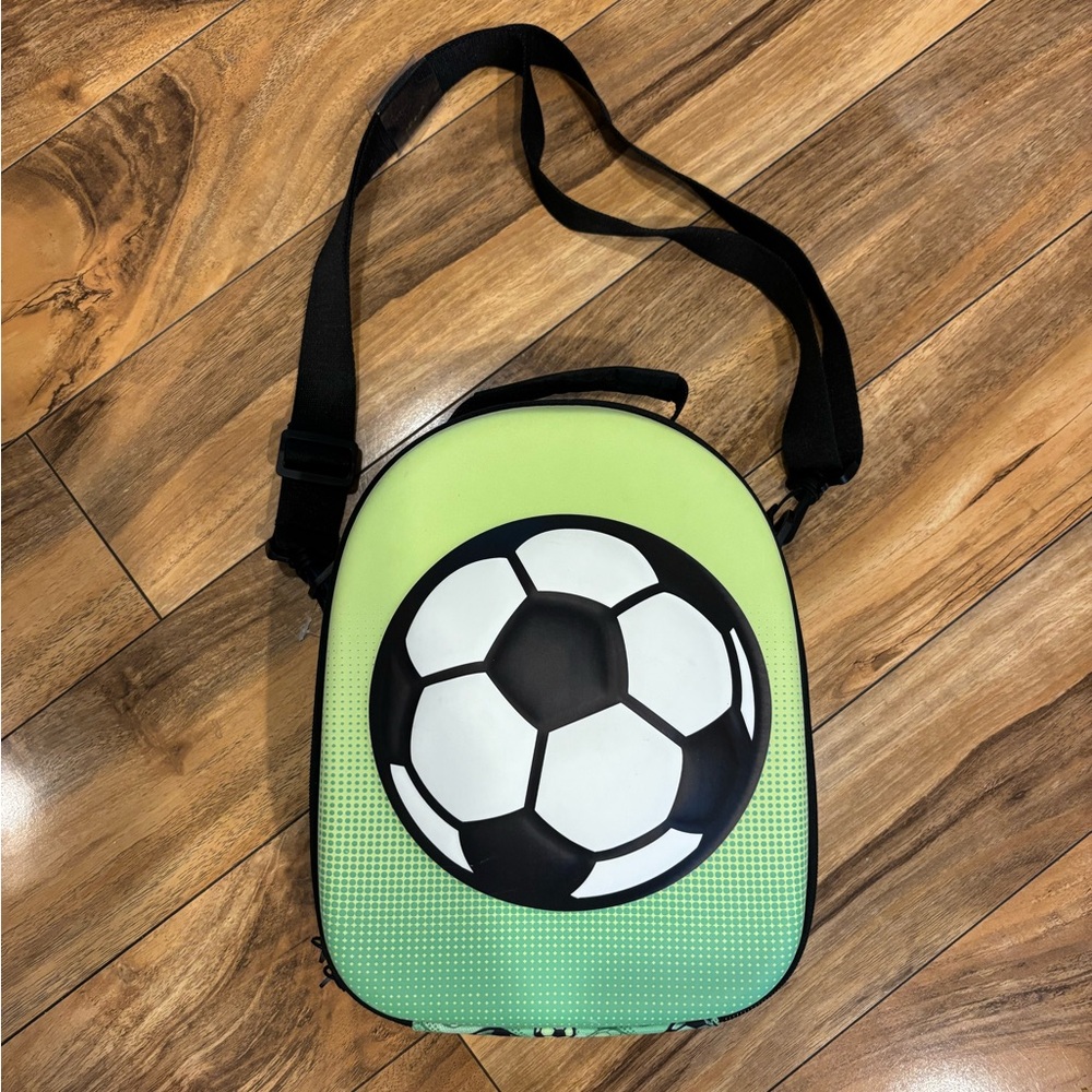 Green Soccer Ball Insulated Lunch Bag
